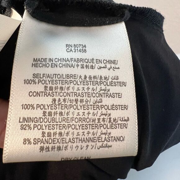 BCBGMAXAZRIA Size M Gown Asymmetric Neck Side Slit Black Open Back Gold Sequin - Picture 9 of 9